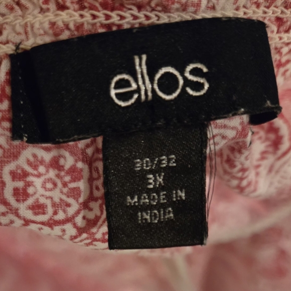 ♥️ Ellos Red Patterned Blouse with Tassel Tie - Picture 3 of 5